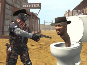 Cowboy vs Skibidi Toilets Shooting Game