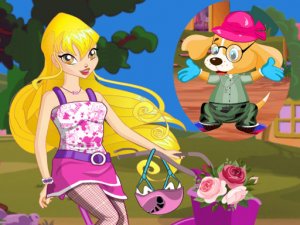 Winx Stella and Puppy Dress Up Game