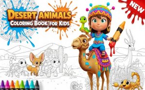 Desert Animals Coloring Book for Kids - Free Online Coloring Game