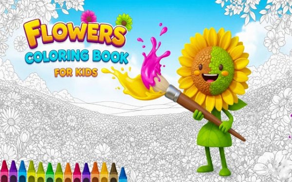 Flowers Coloring Book for Kids - Free Creative Game Online